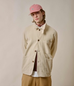 Beige Men Merz B. Schwanen JKT03C organic cotton corduroy Jackets | MERZ4381970