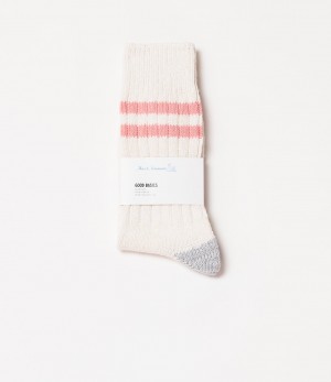 Beige / Coral Men Merz B. Schwanen GS05 Socks | MERZ9413560