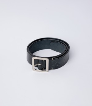 Black / Grey Men Merz B. Schwanen BELT40 Saddle Leather (4cm / 1.57in) Belt | MERZ4076932