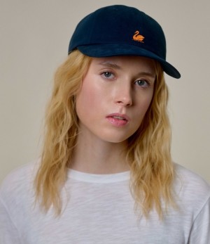 Blue Women Merz B. Schwanen CAP01 swan logo Caps | MERZ1987254