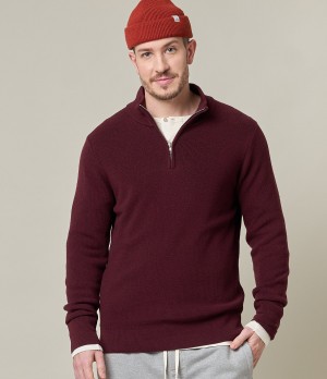 Burgundy Men Merz B. Schwanen MWZP04 half-zip Pullover | MERZ4925108