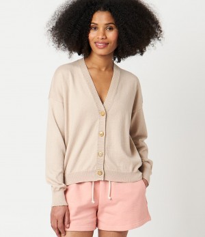 Khaki Women Merz B. Schwanen WCC01 cropped Cardigan | MERZ9870256