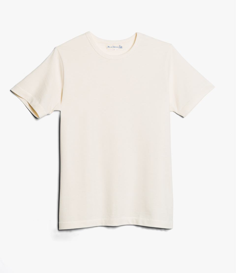 Beige Men Merz B. Schwanen 215 loopwheeled T Shirts | MERZ0531269