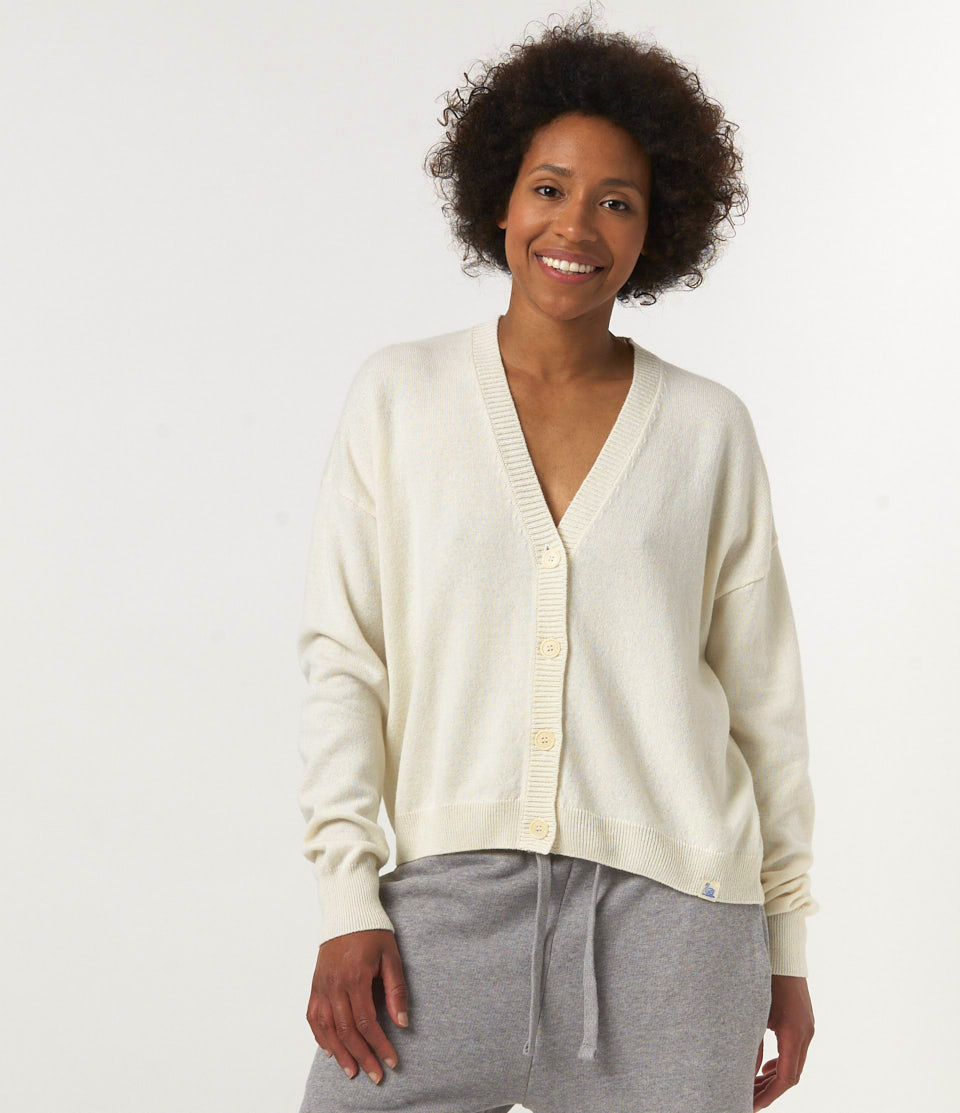 Beige Women Merz B. Schwanen SKCC02 cropped Cardigan | MERZ1432679