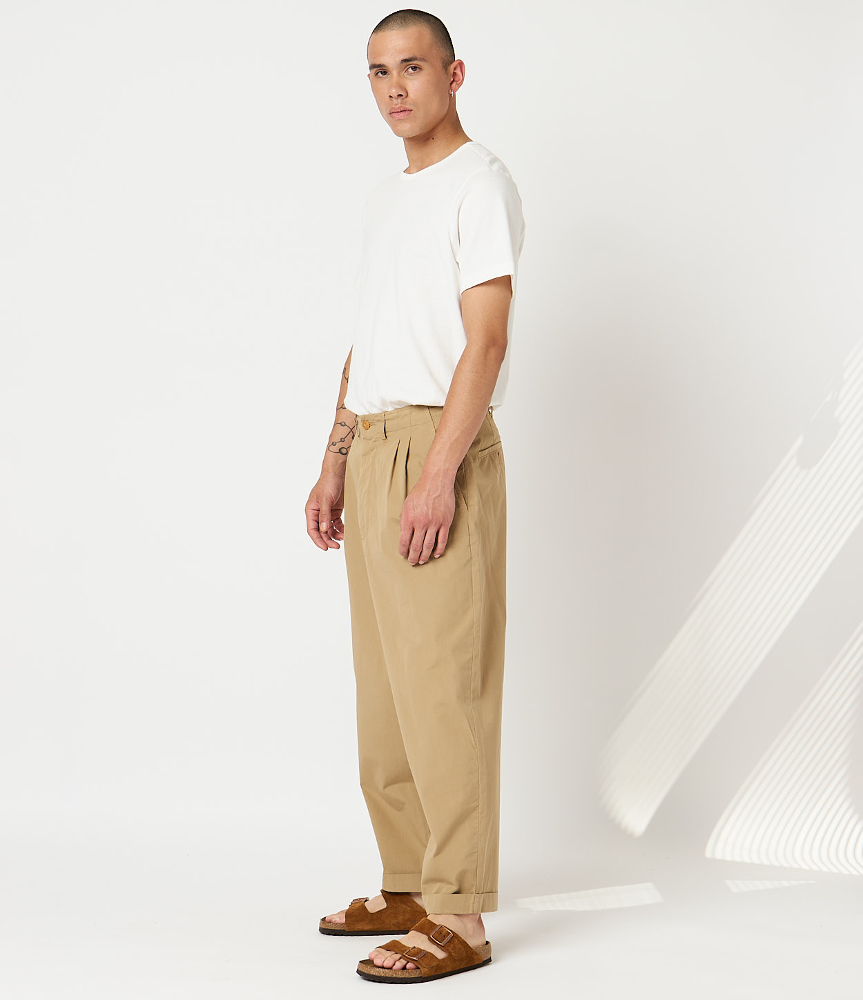 Khaki Men Merz B. Schwanen PANTS03 pleated-front Pants | MERZ0895346