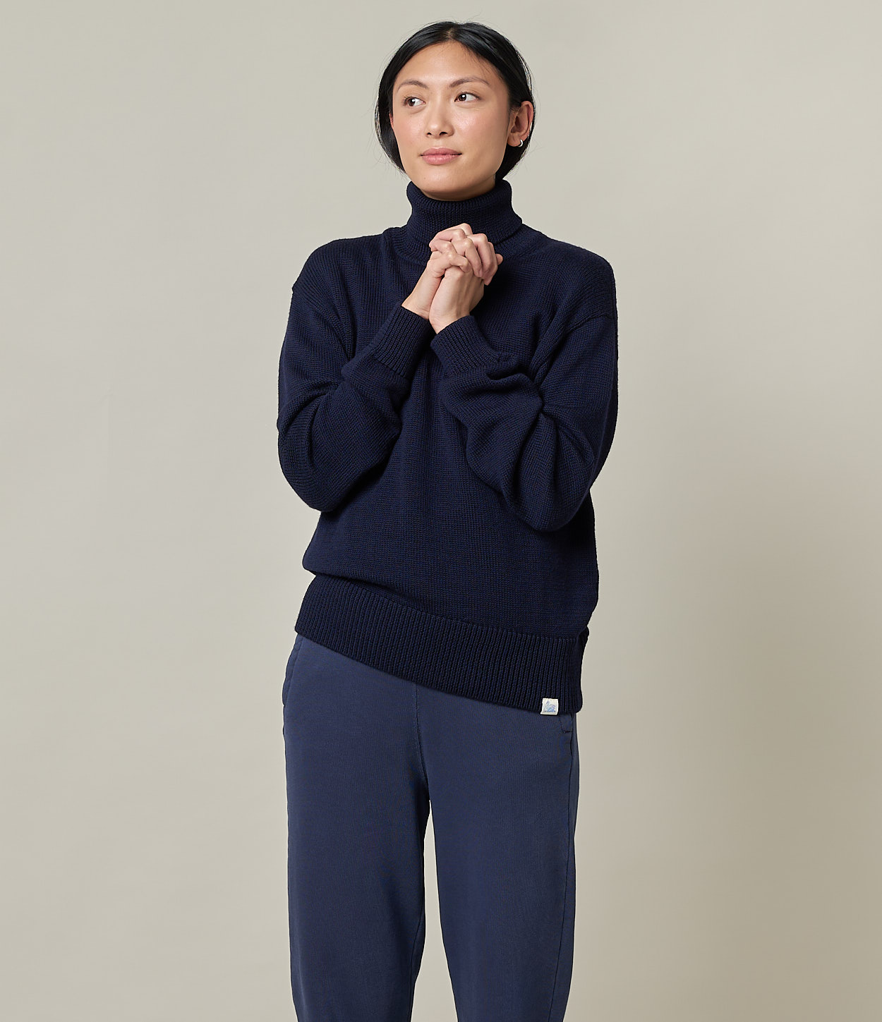 Navy Women Merz B. Schwanen WMWT02 turtleneck Pullover | MERZ4631257