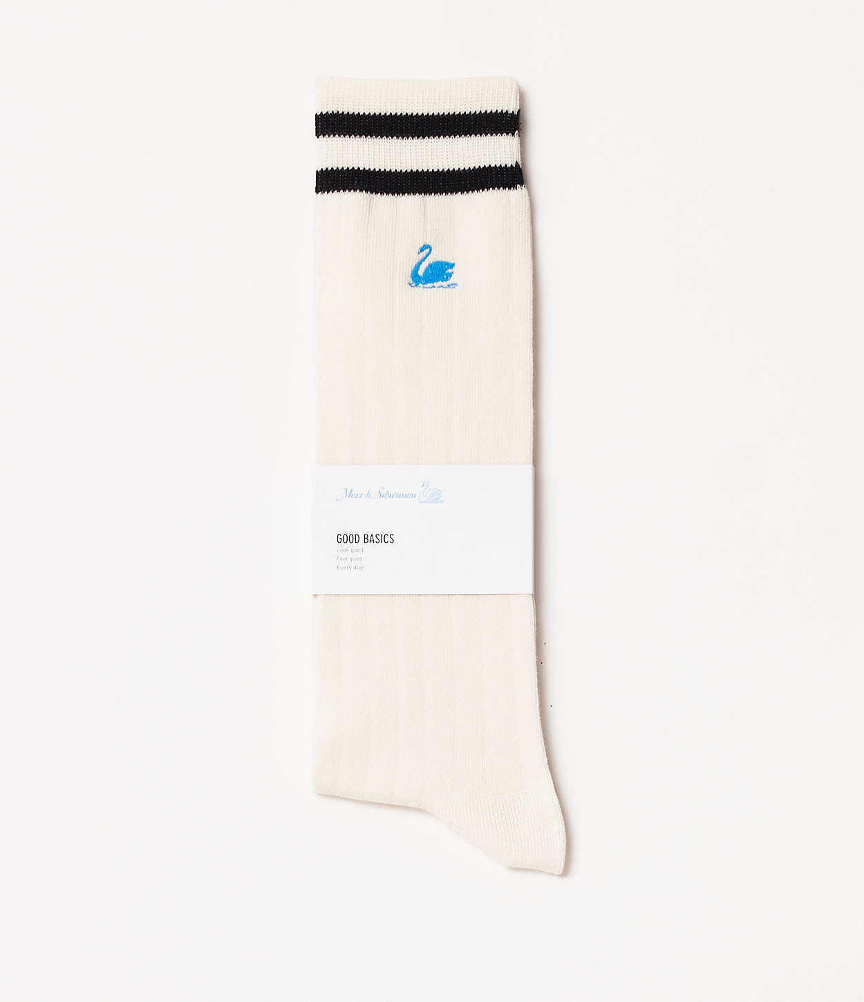 White / Black Men Merz B. Schwanen GS08 cotton Socks | MERZ0497286